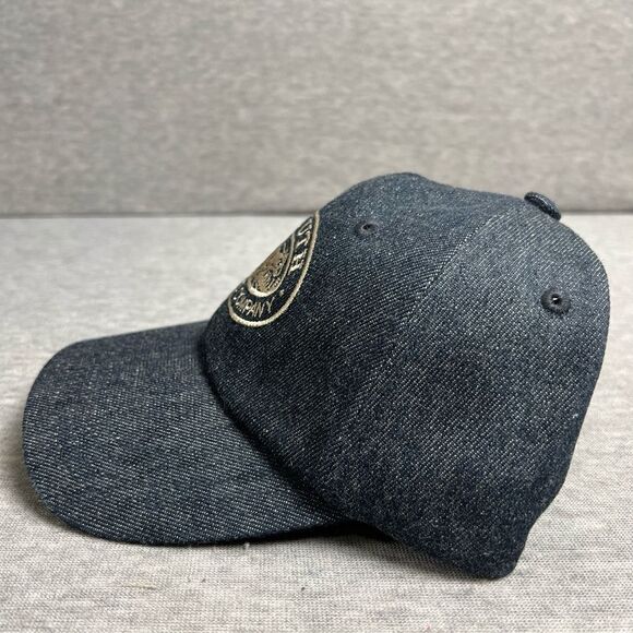 Duluth Trading Company Hat Cap Denim Strap Back Fleece Lined Brown Bear Logo - Picture 4 of 7